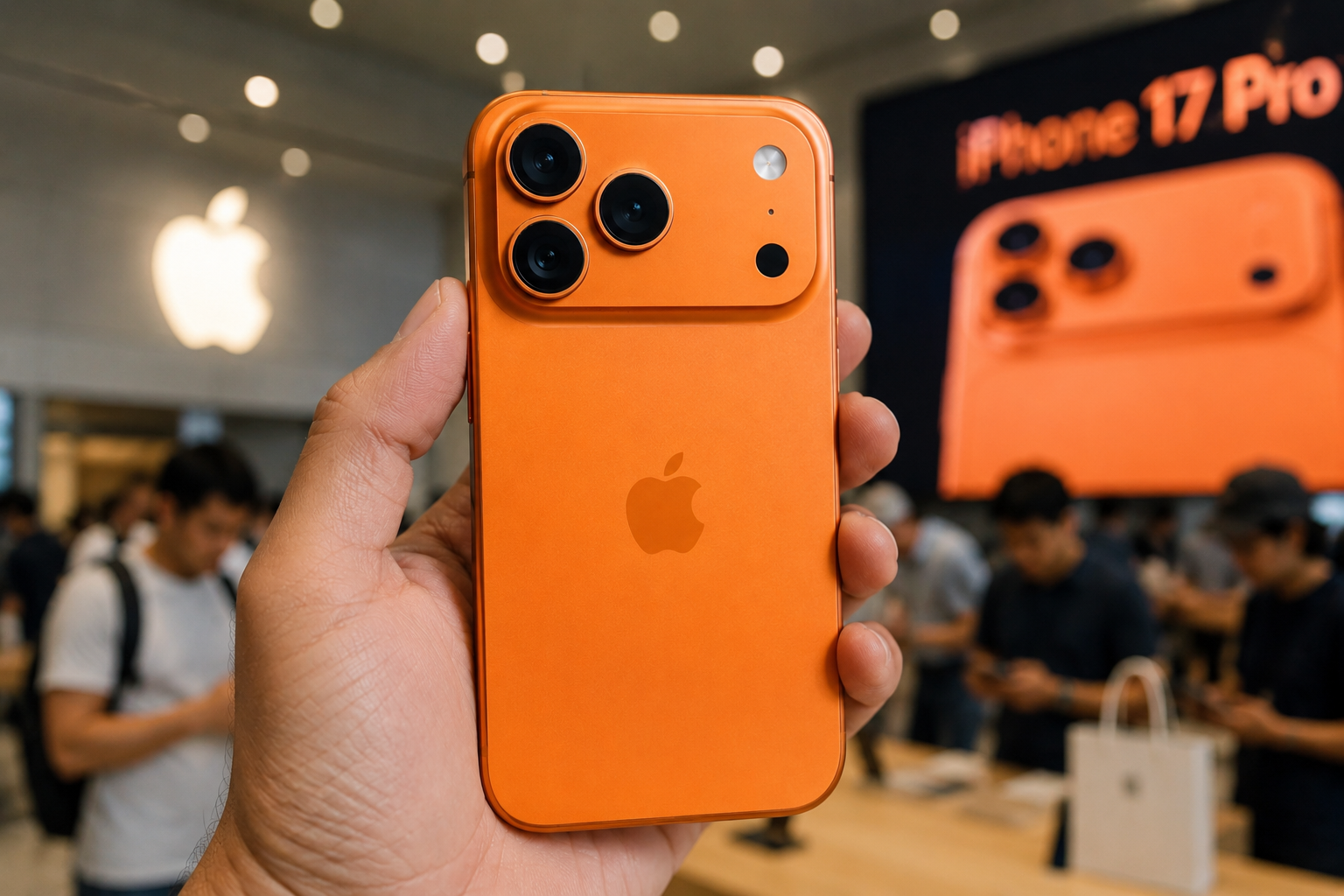 iPhone 17 Pro in Cosmic Orange